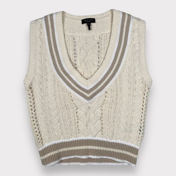 NWOT Rag & Bone Brandi Stripe Cable Knit Slim Vest Women's Size Small - Picture 4 of 14
